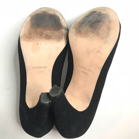 Plenty Sz 37.5 Black Leather Heels - Picture 8 of 8